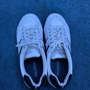 White and blue Nautica trainers